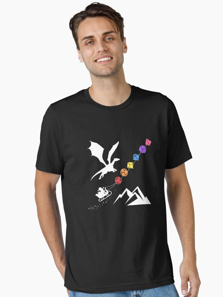 Nerdy Christmas Rainbow Polyhedral Dice Set Tabletop RPG Addict Essential TShirt T-Shirt | Holiday Edition | Great For Christmas Season