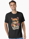 Greaser Rockabilly Cat Pun Meow or Never Cat Essential Shirt T Shirt Clean Design