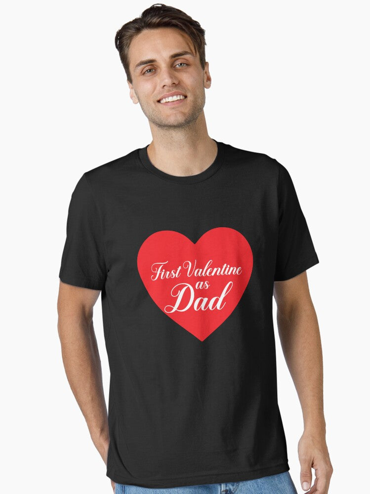 Valentines Day Gifts First Valentine As Dad Matching Essential Shirt T Shirt US Market
