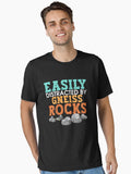 Funny Easily Distracted By Rocks Cool Humor Geology Rocks Essential T Shirt T Shirt Comfort Fit Everyday Wear