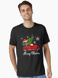 Australian Kelpie Dog Riding Red Truck Christmas Pajama Essential T-Shirt | Premium Unisex T-Shirt, Trending Graphic Tee
