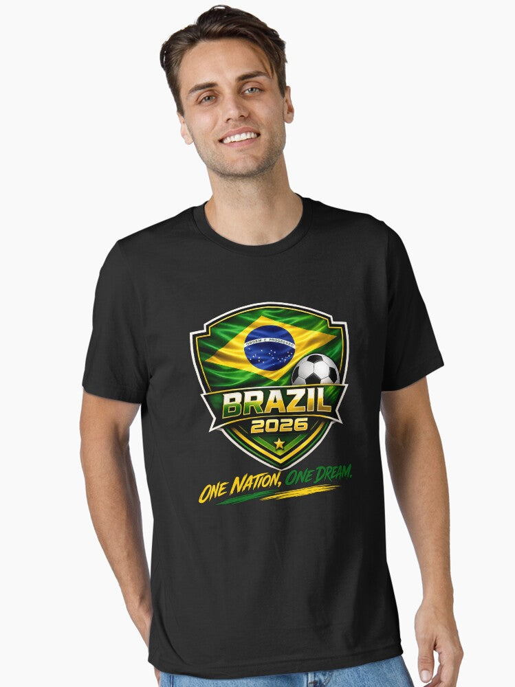 Pra Frente Brasil | Brazil Football Passion | Brazilian Soccer Fan Essential T-Shirt