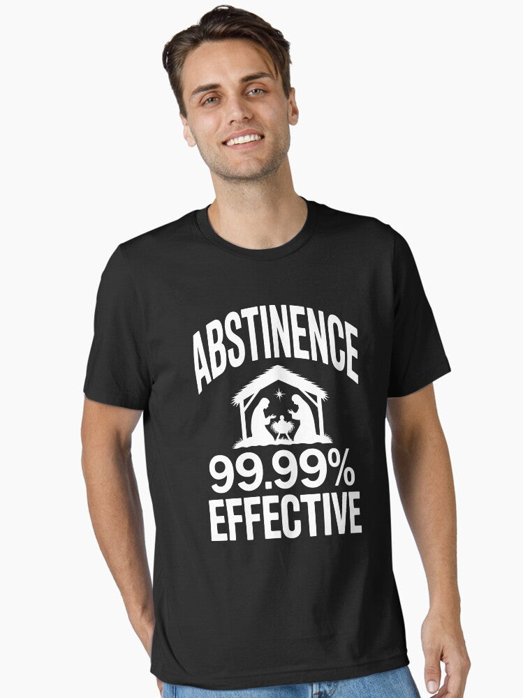 Abstinence 99 99 Percent Effective Nativity Christmas Joke Essential Shirt T Shirt US Market