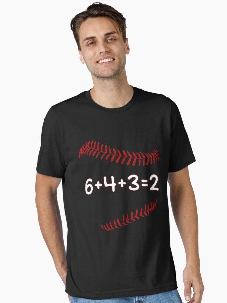 Double play 6 4 3 2 Baseball Math Double Play Funny Baseball Player Gift Essential T Shirt T Shirt High Search Demand