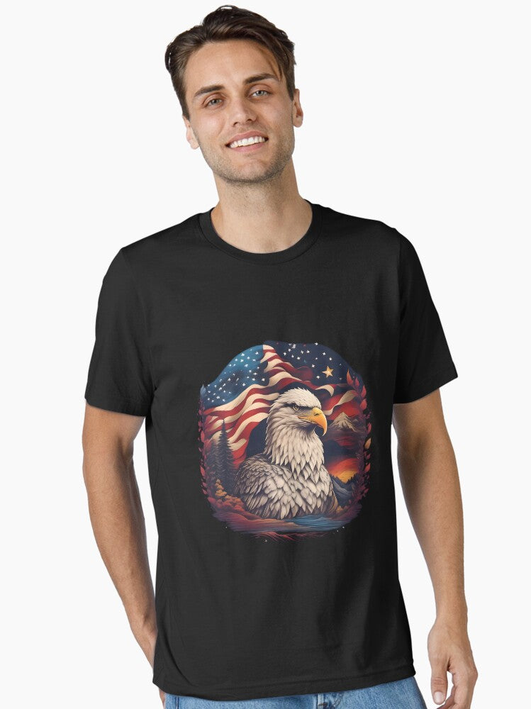 USA eagle on flag Essential Shirt T Shirt US Trend