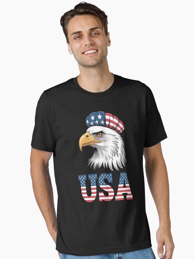 USA American Flag Eagle Patriotic Essential Shirt T Shirt Clean Design