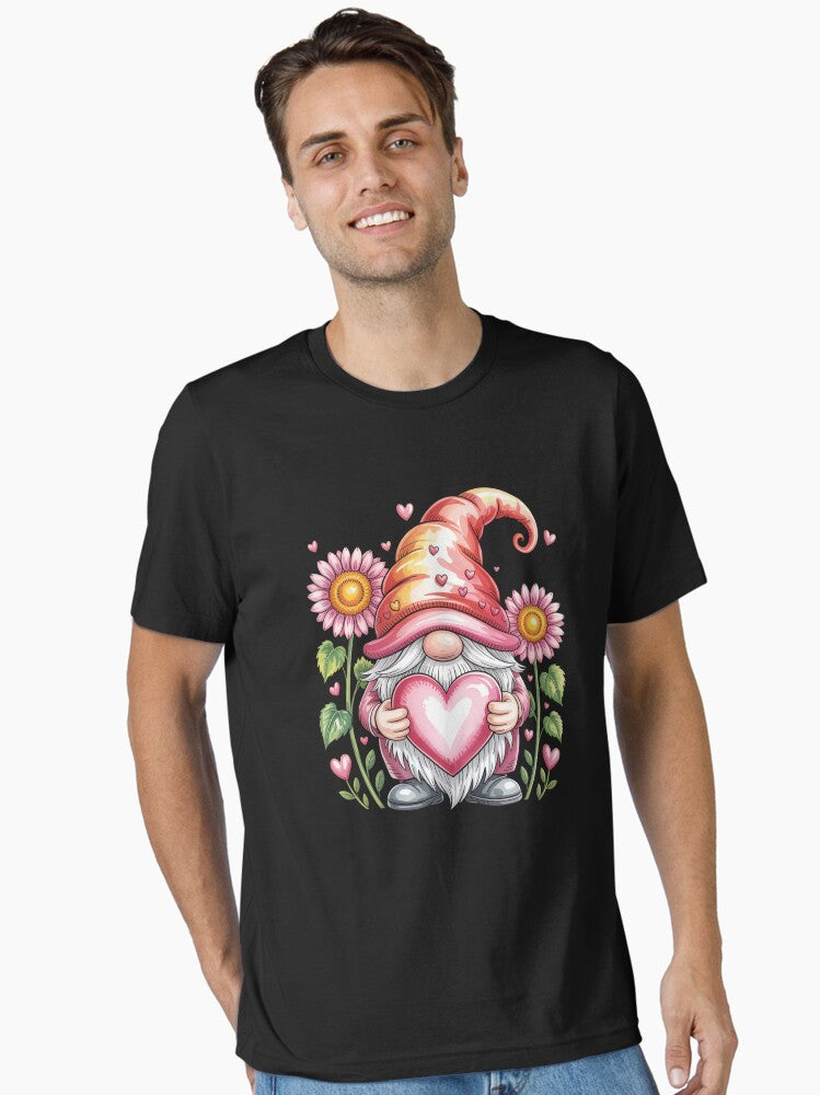 Happy Valentine Day Gnome Sunflower Essential Shirt T Shirt Premium Print