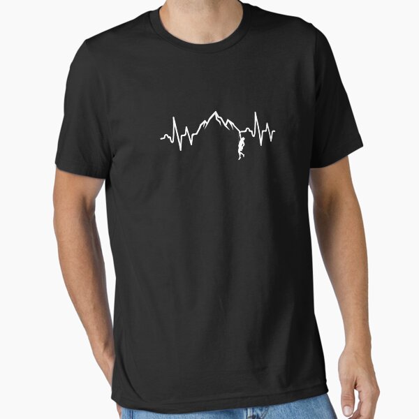 Rock Climbing Heartbeat  Essential T-Shirt for Sale by TeeTimeGuys