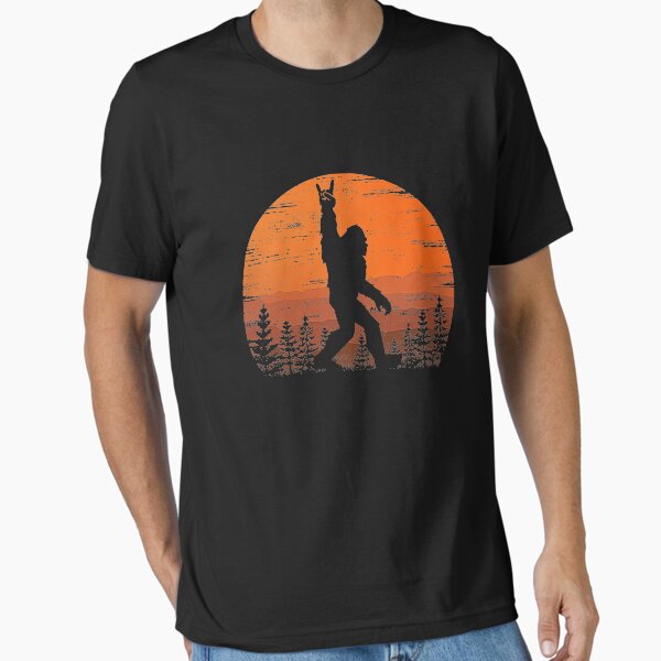 Funny Retro Bigfoot Rock Roll Shirt Forest Sasquatch Believers Birthday T-Shirt Essential T-Shirt for Sale by nicenicenice9
