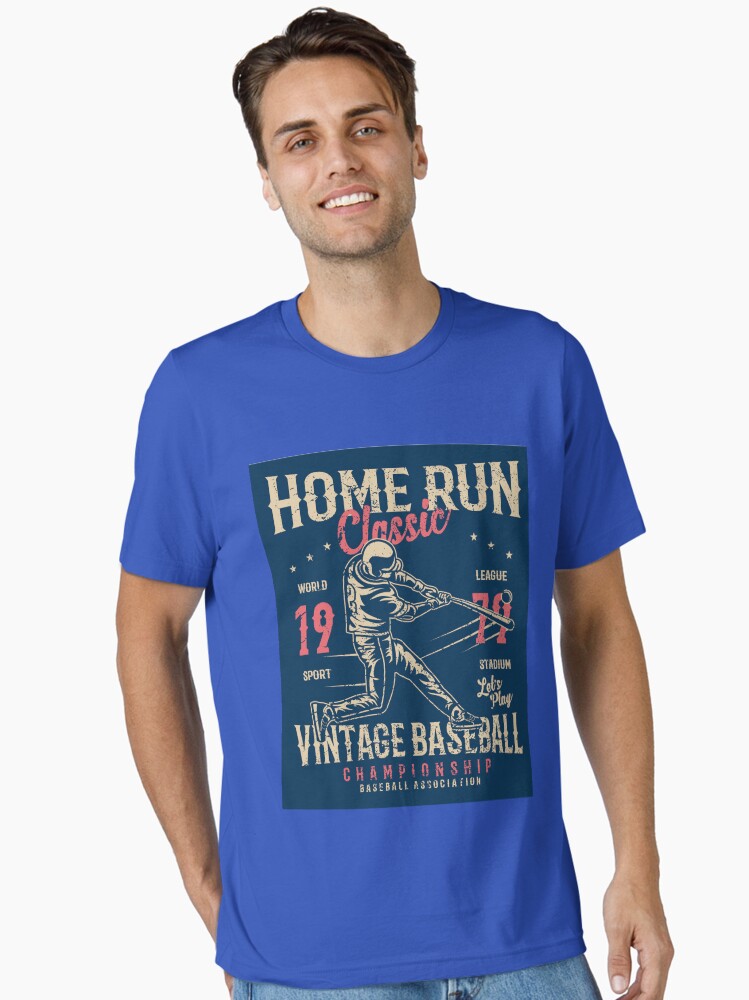 Home Run Vintage Baseball Tee Essential T Shirt T Shirt Premium Print Hot Right Now