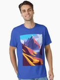 Retro Futurism Art - Retro Futurism Art-Retro Landscape Art Essential T-Shirt | Premium Unisex T-Shirt, Trending Graphic Tee