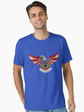 Bald eagle with American flag Independence Day celebration Essential Shirt T Shirt Everyday Wear