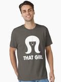 THAT GIRL White Essential T Shirt T Shirt Premium Print Pop Art Style