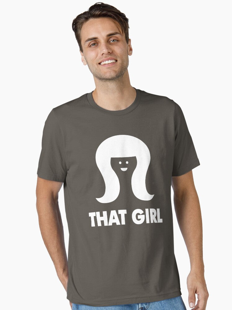 THAT GIRL White Essential T Shirt T Shirt Premium Print Pop Art Style