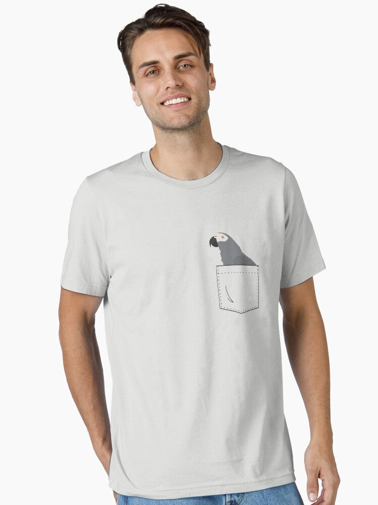African Grey Parrot In Your Front Pocket Essential Shirt T Shirt Everyday Wear