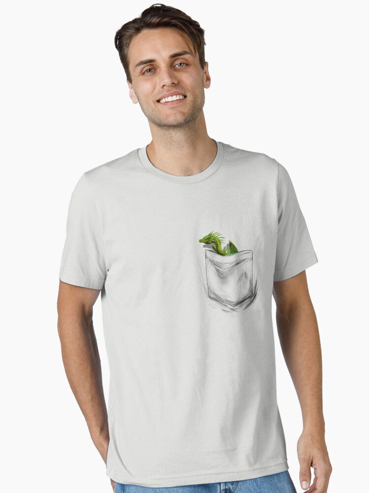 Little Dragon In My Pocket Green Essential Shirt T Shirt Premium Quality