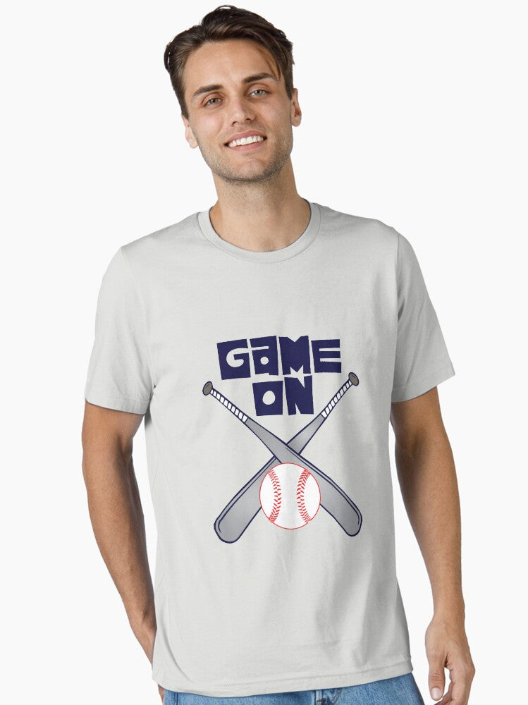 Baseball Bat with Baseball Game on Essential T Shirt T Shirt Streetwear Style Gift Ready