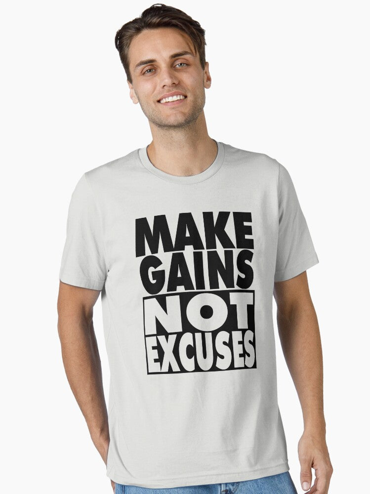 Gym Gear Make Gains Black Essential T Shirt T Shirt Premium Print