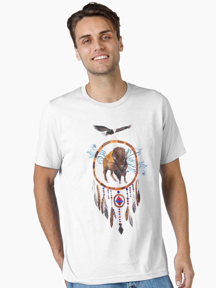 Buffalo Dream Catcher and Eagle Essential Shirt T Shirt Minimal Style