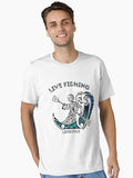 He lives fishing For fans of fishing Logo Essential Shirt T Shirt Premium Quality
