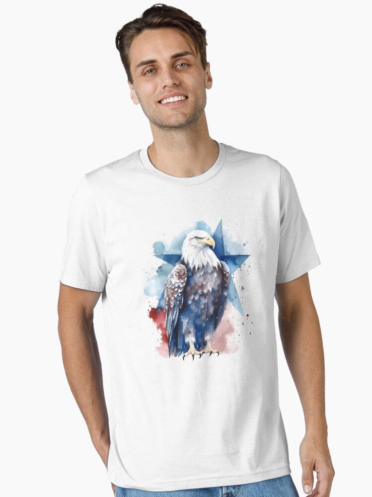 Watercolor American Bald Eagle 4th of July design Essential Shirt T Shirt US Trend