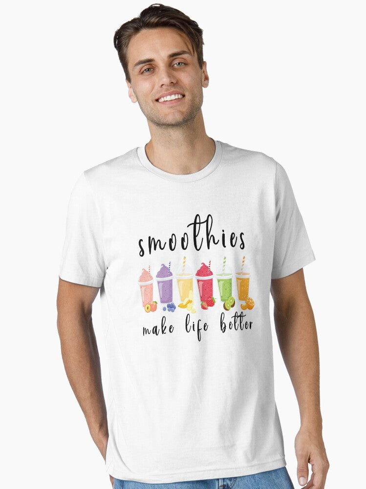 Smoothies Make Life Butter Summer Fruit Blender Lover Essential Shirt T Shirt Premium Quality
