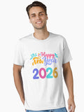 Happy New Year 2026 Colorful Pastel Design Essential T Shirt T Shirt Comfort Fit Best Seller Look