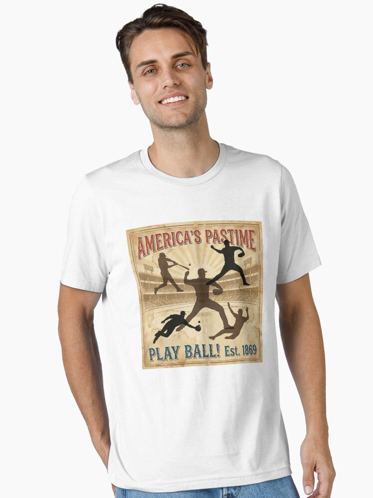 America s Pastime Play Ball Est 1869 Baseball Lover Essential T Shirt T Shirt Trending US Best Seller Look