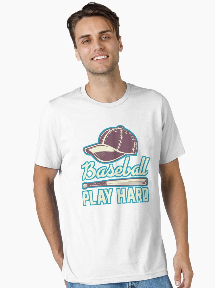 Cool Classic Baseball Play Hard Essential T Shirt T Shirt Streetwear Style Gift Ready