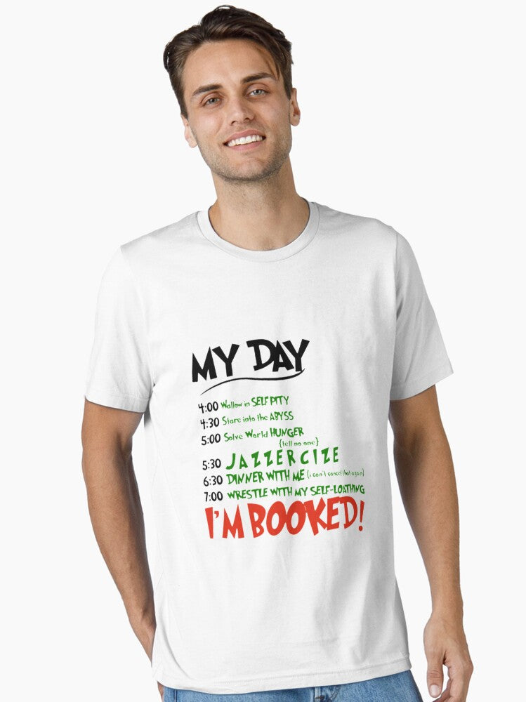 Grinch Im Booked Funny Christmas Anti Social Holiday Schedule Print Essential T Shirt T Shirt Holiday Trending Christmas
