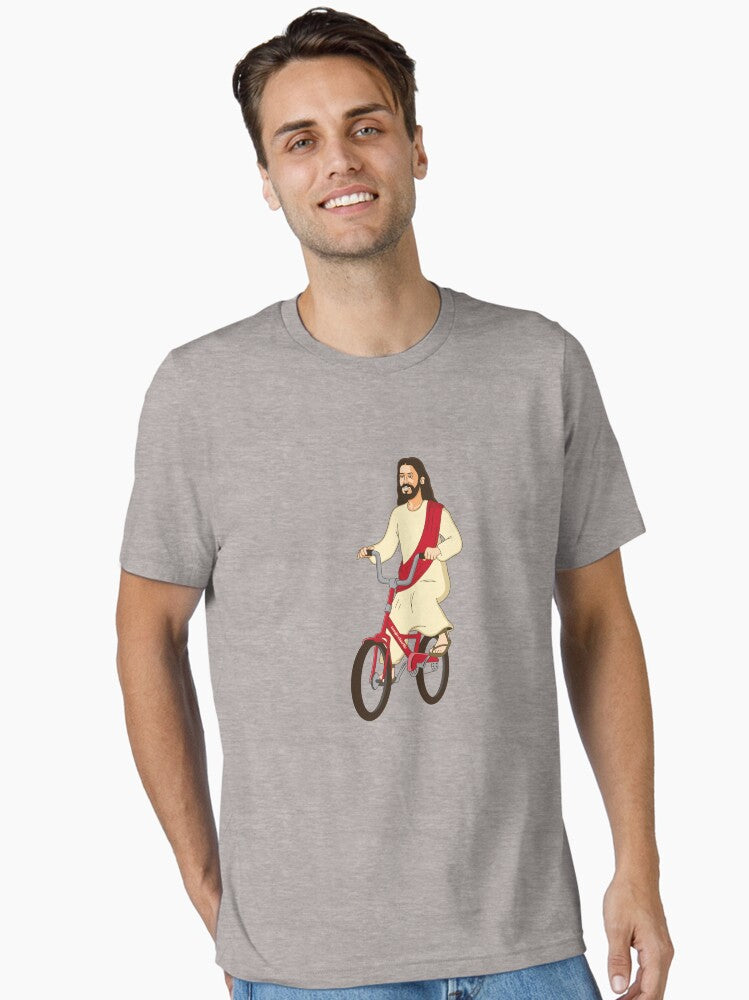 Christ on a Bike Funny Religious Jesus Church Group Easter Gift Essential Shirt T Shirt Minimal Style