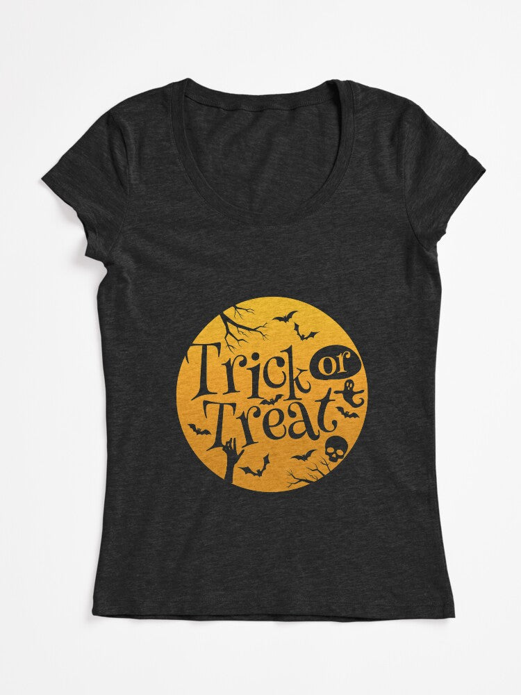 Trick Or Treat Fitted Scoop T Shirt Premium Print