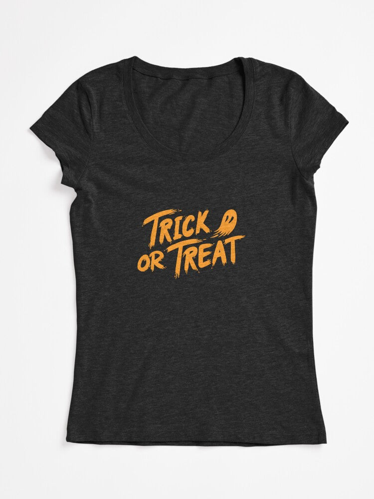 Halloween Trick Or Treat Fitted Scoop T Shirt Premium Print