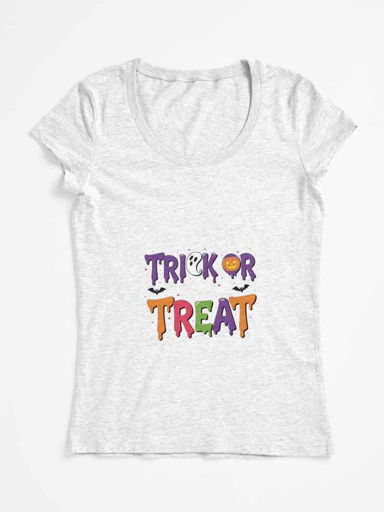 Halloween Fitted Scoop T Shirt Clean Design