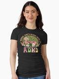 ADHD Awareness - Maybe She's Born with It Maybe It's ADHD Floral Vintage Womens Fitted T-Shirt