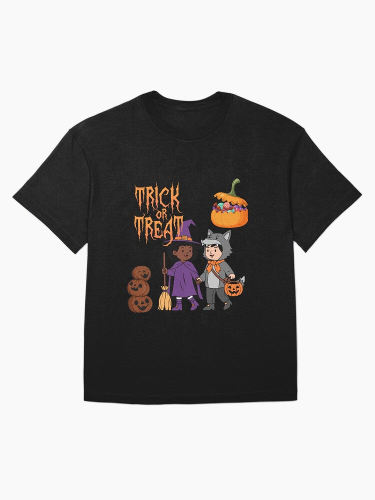 Trick Or Treat Ghost Kids Artwork Oversized T Shirt Premium Print