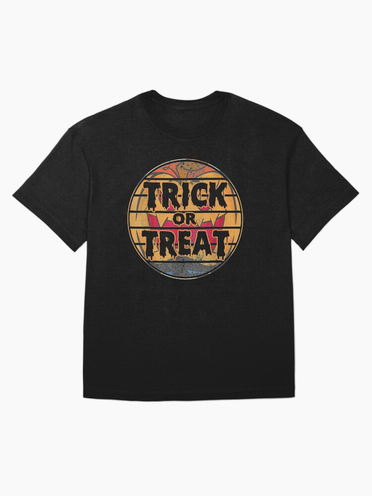 Trick Treat Halloween Costume Scary Pumpkin Oversized T Shirt Premium Print