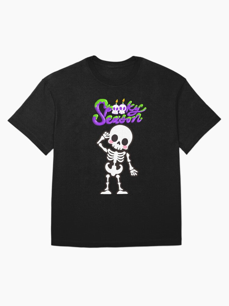 Cute Spooky Season Skeleton Oversized T Shirt