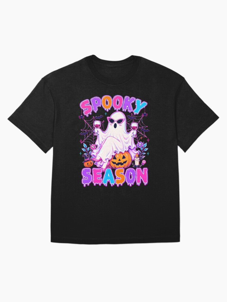 Spooky Season Glam Halloween Ghost Oversized T Shirt