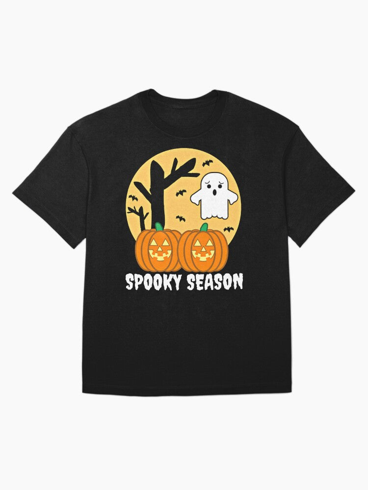 Spooky Season Creepy Haunted Halloween Pumpkin Ghost Oversized T Shirt
