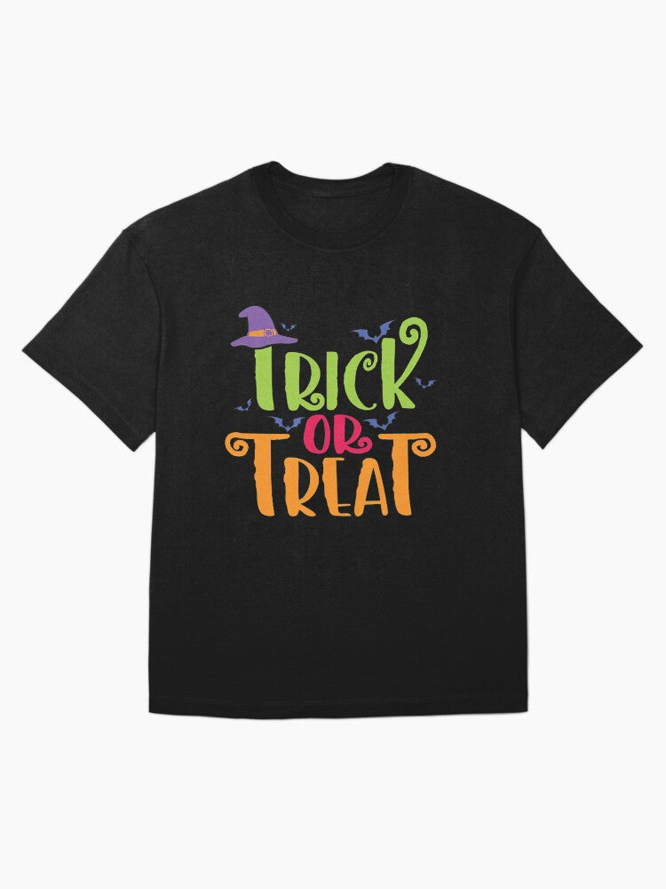 Halloween Trick Or Treat Oversized T Shirt Clean Design 2