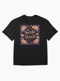 Spooky Season Floral Halloween Magic Oversized T Shirt