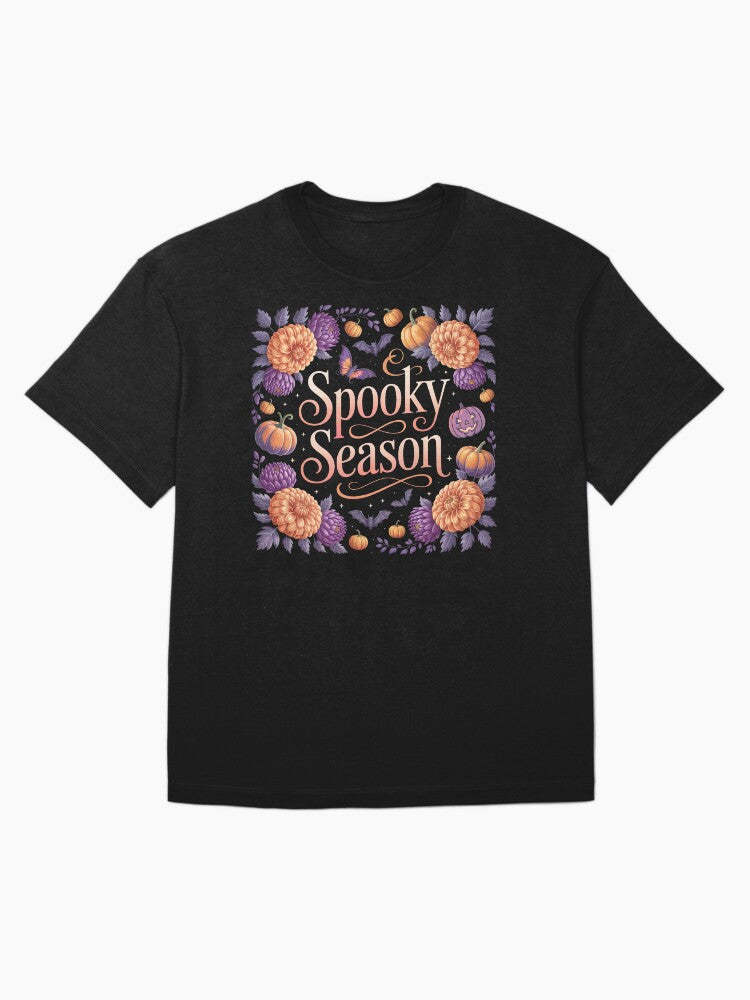 Spooky Season Floral Halloween Magic Oversized T Shirt