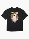Spooky Season Retro Ghost Oversized T Shirt