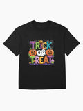 Trick Or Treat Halloween Saying Time Oversized T Shirt Minimal Style
