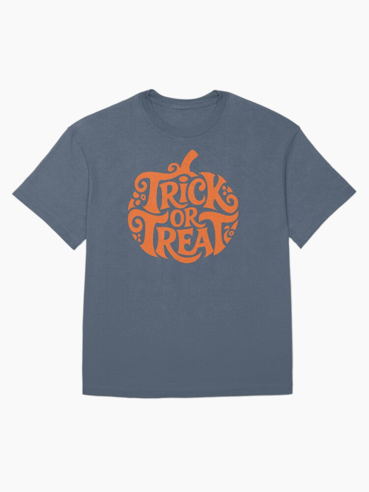 Trick Or Treat Halloween Design Cute Spooky Holiday Graphic T Shirt Oversized Clean Design