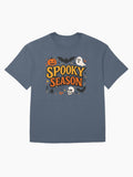 Spooky Season Skulls And Bats Dark Halloween Vibes Oversized T Shirt