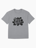 Halloween Trick Or Treat Classic T Shirt Design Oversized Minimal Style