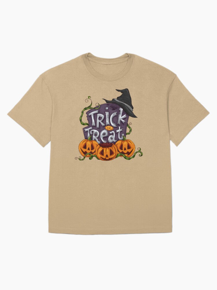 Halloween Trick Or Treat Oversized T Shirt Clean Design 3