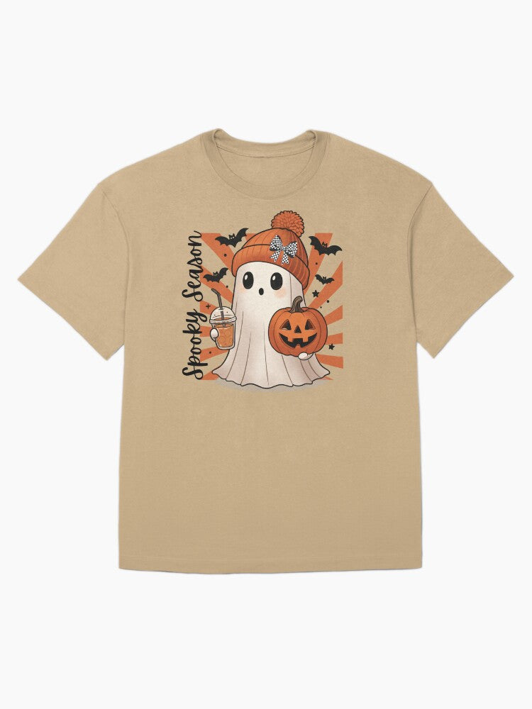 New Halloween Cute Ghost Spooky Season 2025 Oversized T Shirt